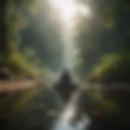 A serene landscape with soft lighting and calming colors, evoking a sense of peace.