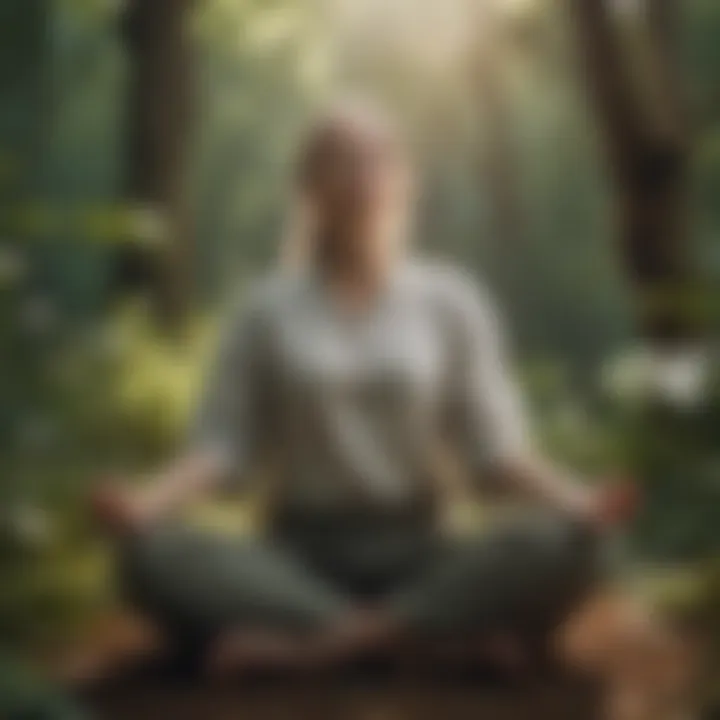 A person meditating in nature, emphasizing mindfulness and self-awareness.