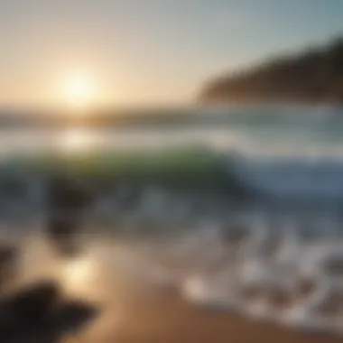 Seaside view with calming waves and ambient sounds