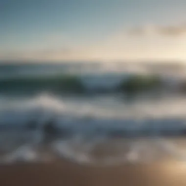 Ocean's Embrace Calm ocean waves gently lapping at the shore, representing relaxation and mindfulness.