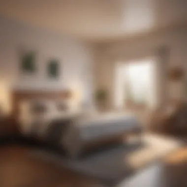 A cozy bedroom with soft lighting, emphasizing a restful atmosphere conducive to sleep.