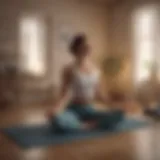 Woman practicing calming yoga poses before bedtime