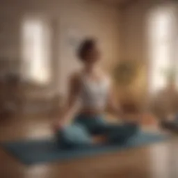 Woman practicing calming yoga poses before bedtime