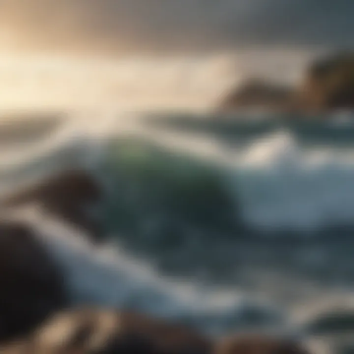 Ocean waves crashing on rocks