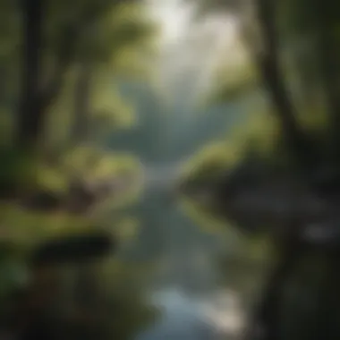 Calm and serene nature scene for meditation