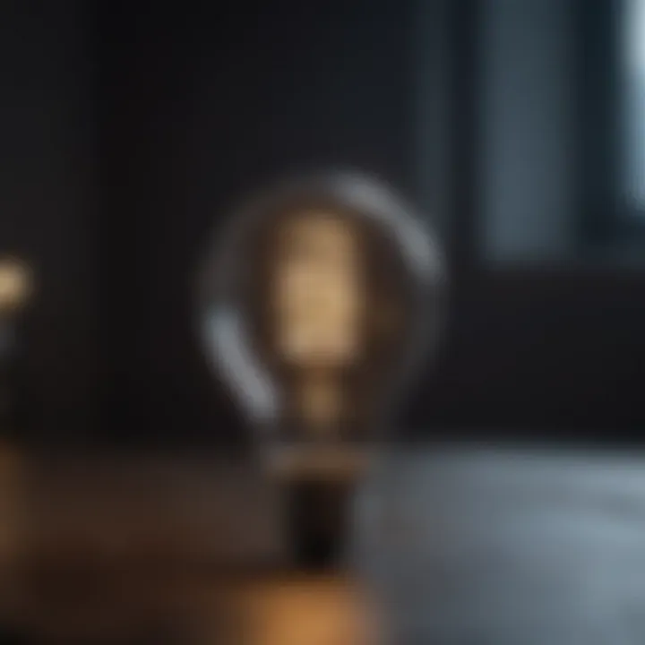 A light bulb illuminating a dark room representing new ideas