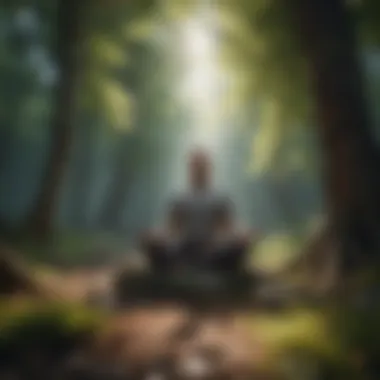 Mindfulness in Nature A person meditating in nature, embodying mindfulness and self-awareness.
