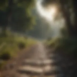 A serene landscape promoting inner peace for trauma meditation