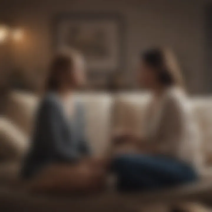 Conceptual visualization of seeking support from loved ones during a breakup