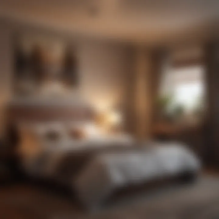 Dimming lights in a cozy bedroom setting