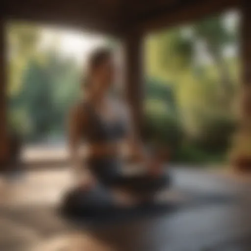 Person practicing yoga in a serene setting