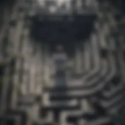 Conceptual illustration of a person lost in a maze of emotions