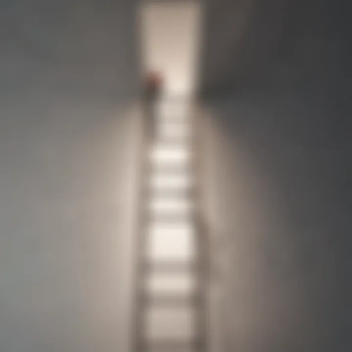 Illustration of a person climbing a ladder symbolizing overcoming relationship anxiety