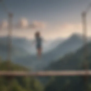 Illustration of a person finding balance on a tightrope signifying managing relationship anxiety