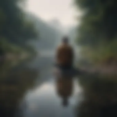 Introspection and Sadness A serene landscape symbolizing introspection during sadness