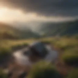 A serene landscape symbolizing emotional tranquility amidst turmoil