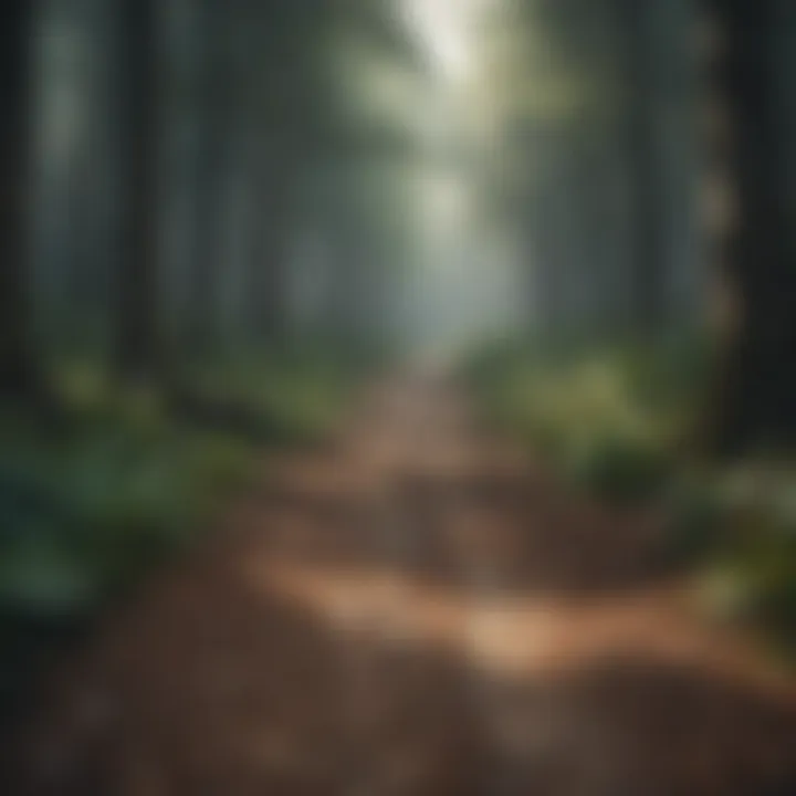 A path diverging in a forest, representing choices and decisions