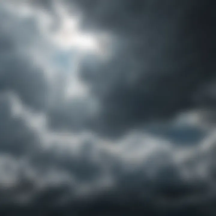 Close-up of a cloudy sky symbolizing emotional turmoil