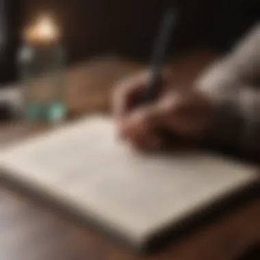 Introspection Through Journaling Open journal with a pen, representing introspection