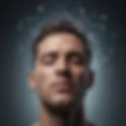 Conceptual representation of negative thoughts clouding the mind