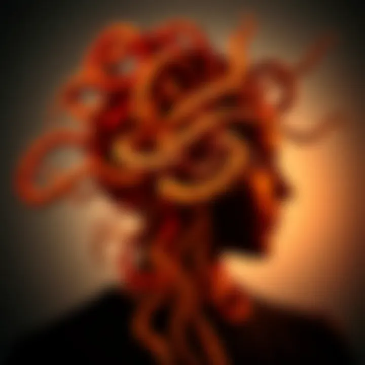 An abstract representation of various personality traits intertwining