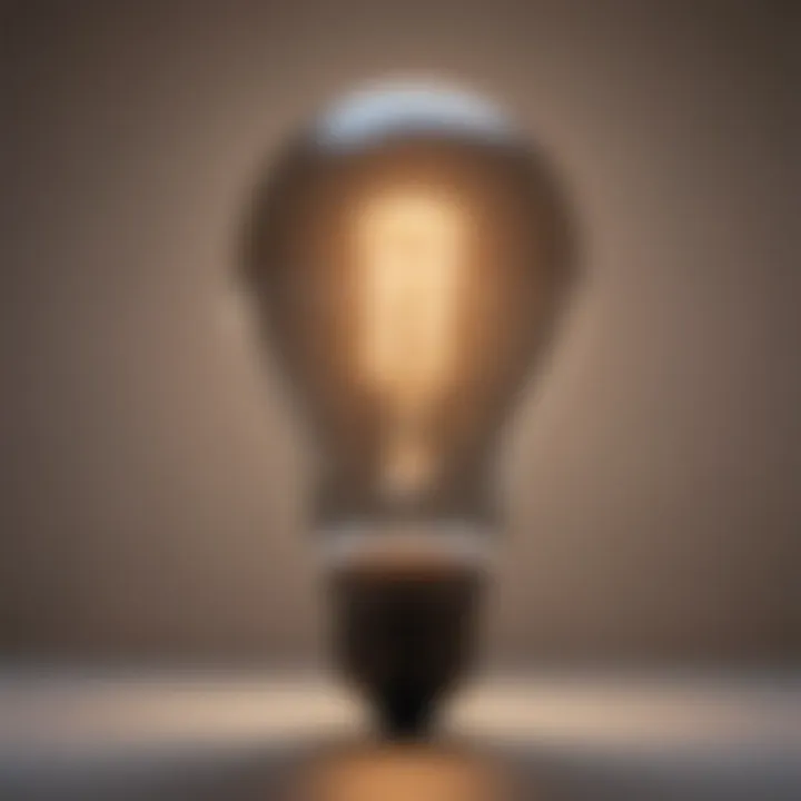 Illustration of a glowing light bulb representing self-realization and enlightenment