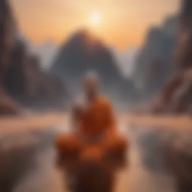 The Mind's Transformative Journey Abstract representation of the mind's journey during meditation.