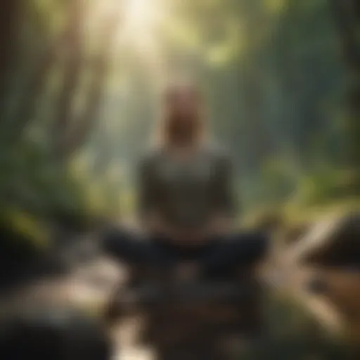 Woman practicing mindfulness meditation in nature