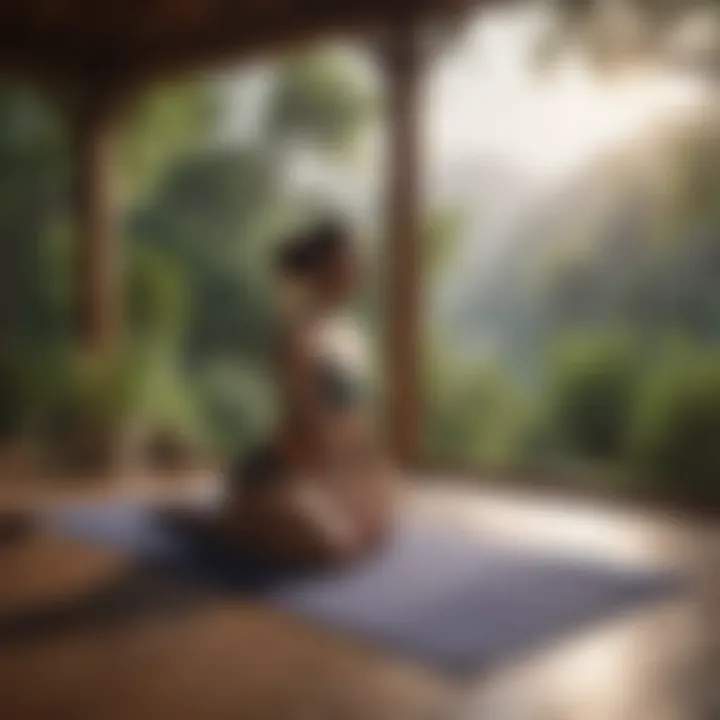 Yoga mat in a serene natural setting for relaxation and mindfulness