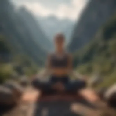 Yoga practitioner in a peaceful mountain setting