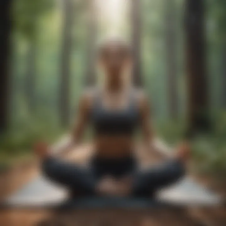 Person practicing yoga in a peaceful forest