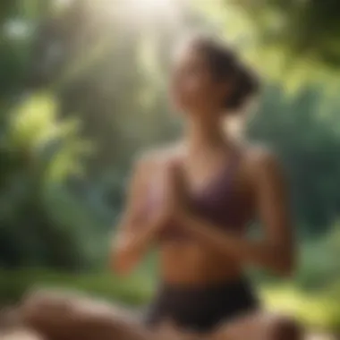 Aligning Body and Mind through Morning Yoga Yoga practitioner in a calming outdoor setting
