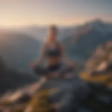 Person practicing yoga on a serene mountaintop