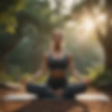 Person practicing yoga in a serene nature setting