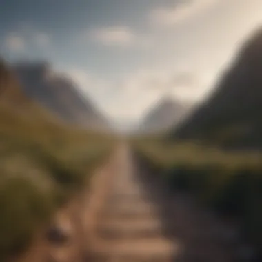 The Journey Towards Emotional Stability A pathway leading to a bright horizon, symbolizing a journey of personal growth