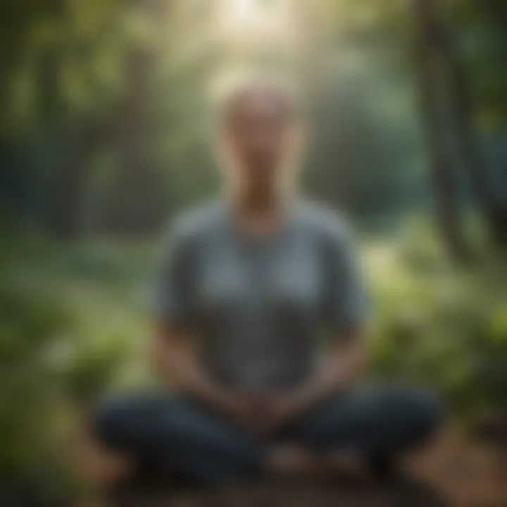 A person meditating amidst nature, representing mindfulness