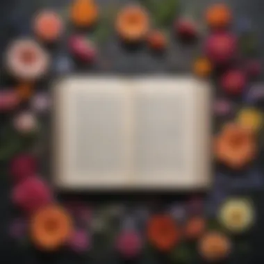 Nourishment for the Soul An open book with inspirational quotes surrounded by flowers, representing growth
