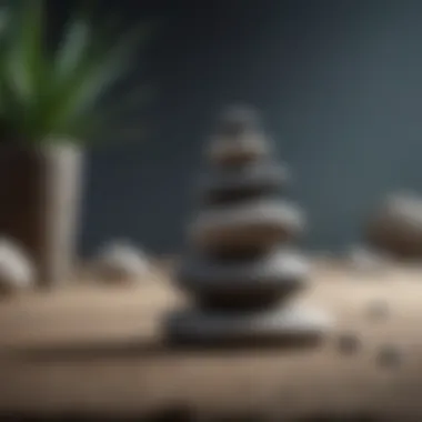 Equilibrium Essence Zen stones stacked in perfect balance symbolizing harmony and peace